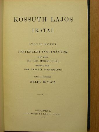 Kossuth Lajos - Kossuth Lajos iratai V. [antikvár]