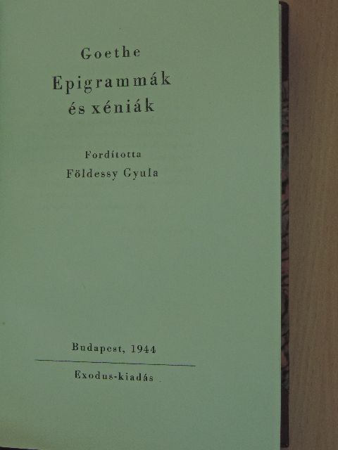 Goethe - Epigrammák és xéniák [antikvár]