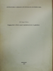 M. Nepper Ibolya - Megjegyzések a Körös csoport eszközkészletének vizsgálatához [antikvár]
