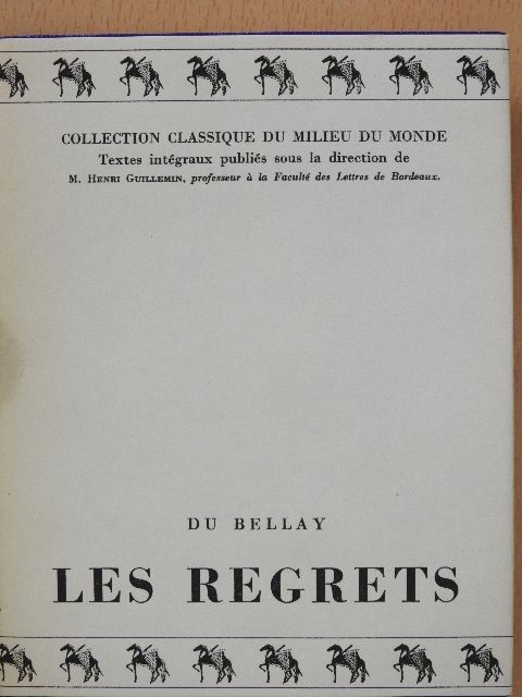 Joachim Du Bellay - Les Regrets [antikvár]