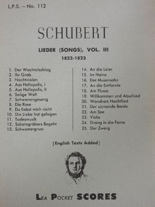 Franz Schubert - Lieder (songs), Vol. III [antikvár]