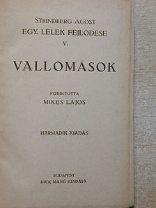Strindberg Ágost - Egy lélek fejlődése V. [antikvár]