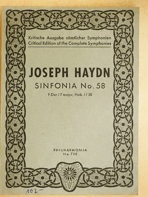 Joseph Haydn - Sinfonia No. 58 [antikvár]