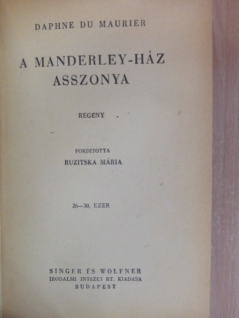 Daphne du Maurier - A Manderley-ház asszonya [antikvár]