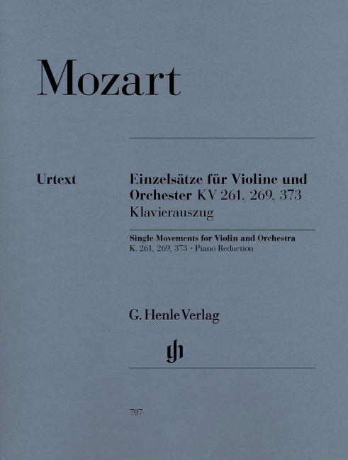 MOZART, W,A, - EINZELSAETZE FÜR VIOLINE & ORCHESTER KV 261, 269, 373 KLAVIERAUSZUG URTEXT