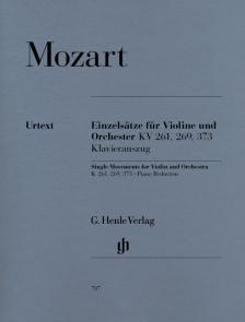 MOZART, W,A, - EINZELSAETZE FÜR VIOLINE & ORCHESTER KV 261, 269, 373 KLAVIERAUSZUG URTEXT