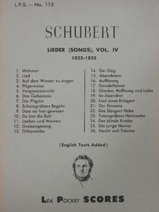 Franz Schubert - Lieder (songs), Vol. IV [antikvár]
