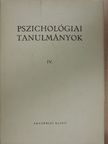 Dr. Cser János - Pszichológiai tanulmányok IV. [antikvár]