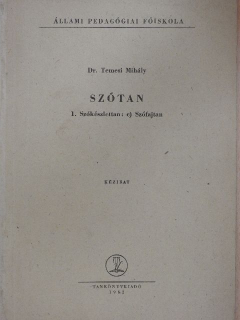 Dr. Temesi Mihály - Szótan [antikvár]
