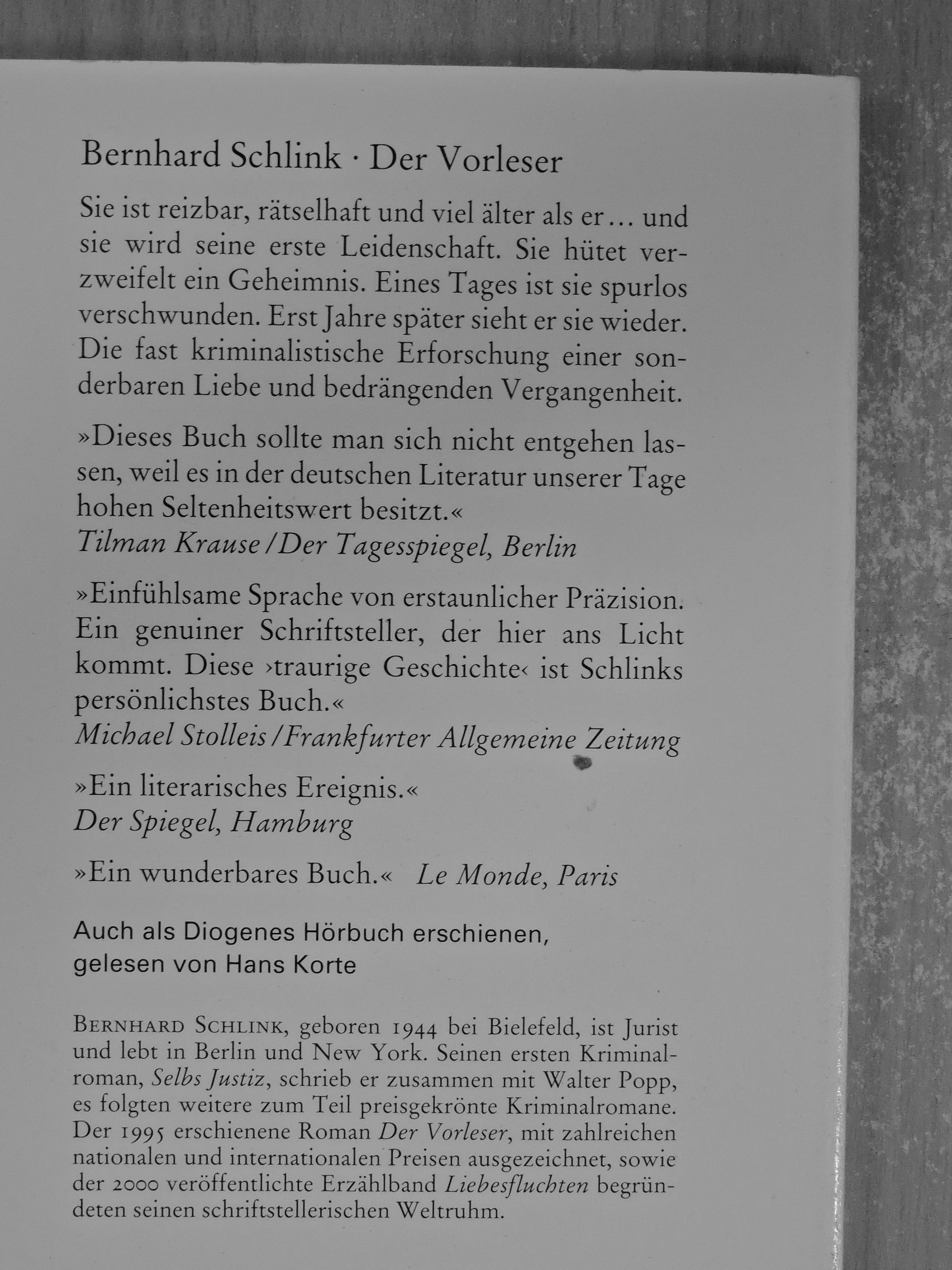 Bernhard Schlink - Der Vorleser [antikvár]
