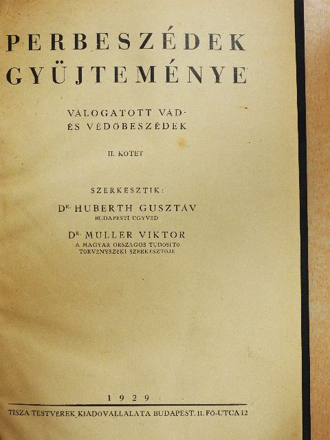 Dr. Altorjay Sándor - Perbeszédek gyüjteménye II. [antikvár]