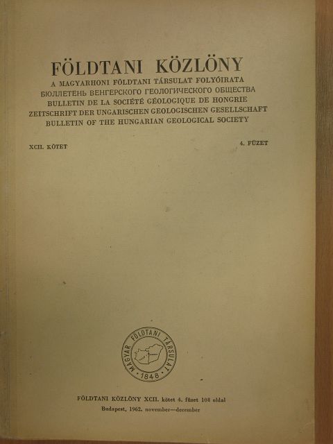 Dr. Hajós Márta - Földtani Közlöny 1962. november-december [antikvár]