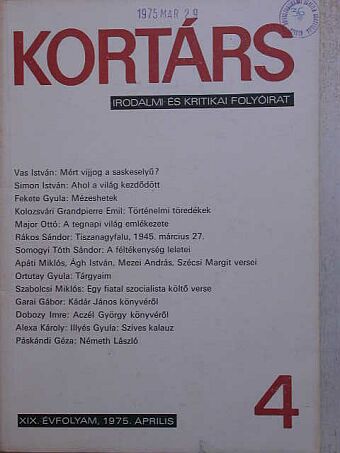 Ágh István - Kortárs 1975. április [antikvár]