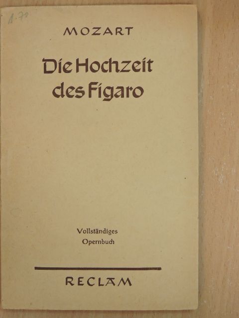 G. Richard Kruse - Die Hochzeit des Figaro [antikvár]