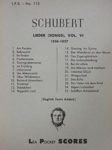 Franz Schubert - Lieder (songs), Vol. VI [antikvár]