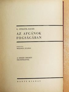G. Stratil-Sauer - Az afgánok fogságában [antikvár]