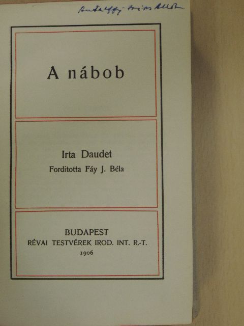 Alphonse Daudet - A nábob [antikvár]