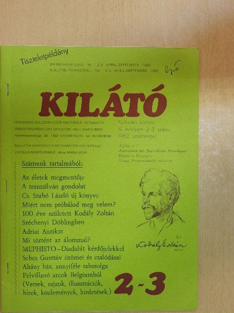 Éltető Lajos - Kilátó 1982. szeptember [antikvár]