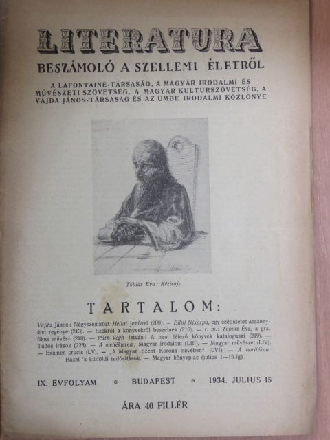 R. M. - Literatura 1934. julius 15. [antikvár]