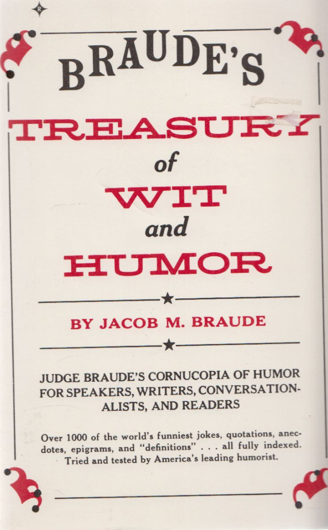 Jacob M. Braude - A Treasury of Wit & Humour [antikvár]