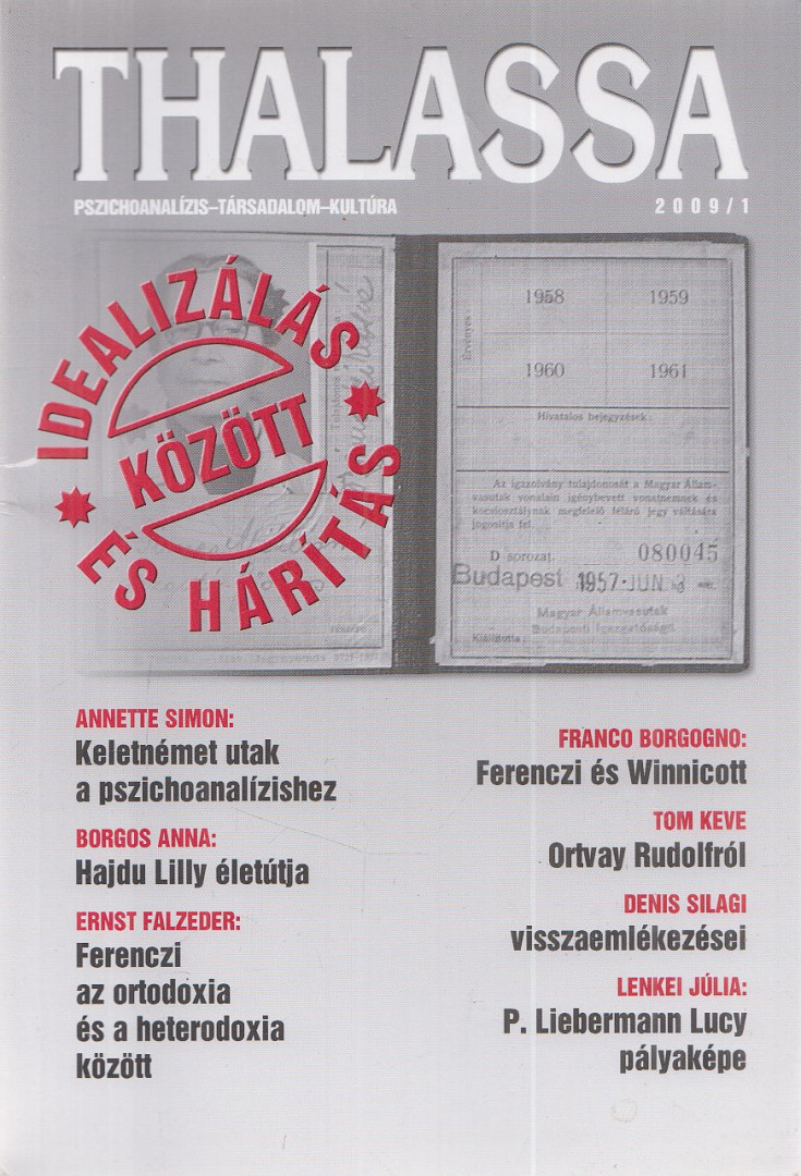 Erős Ferenc (főszerk.) - Thalassa 2009/1. [antikvár]