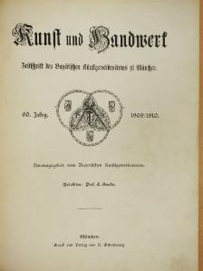 Dr. Georg Habich - Kunst und Handwerk 1909-1910. (nem teljes évfolyam) (gótbetűs) [antikvár]