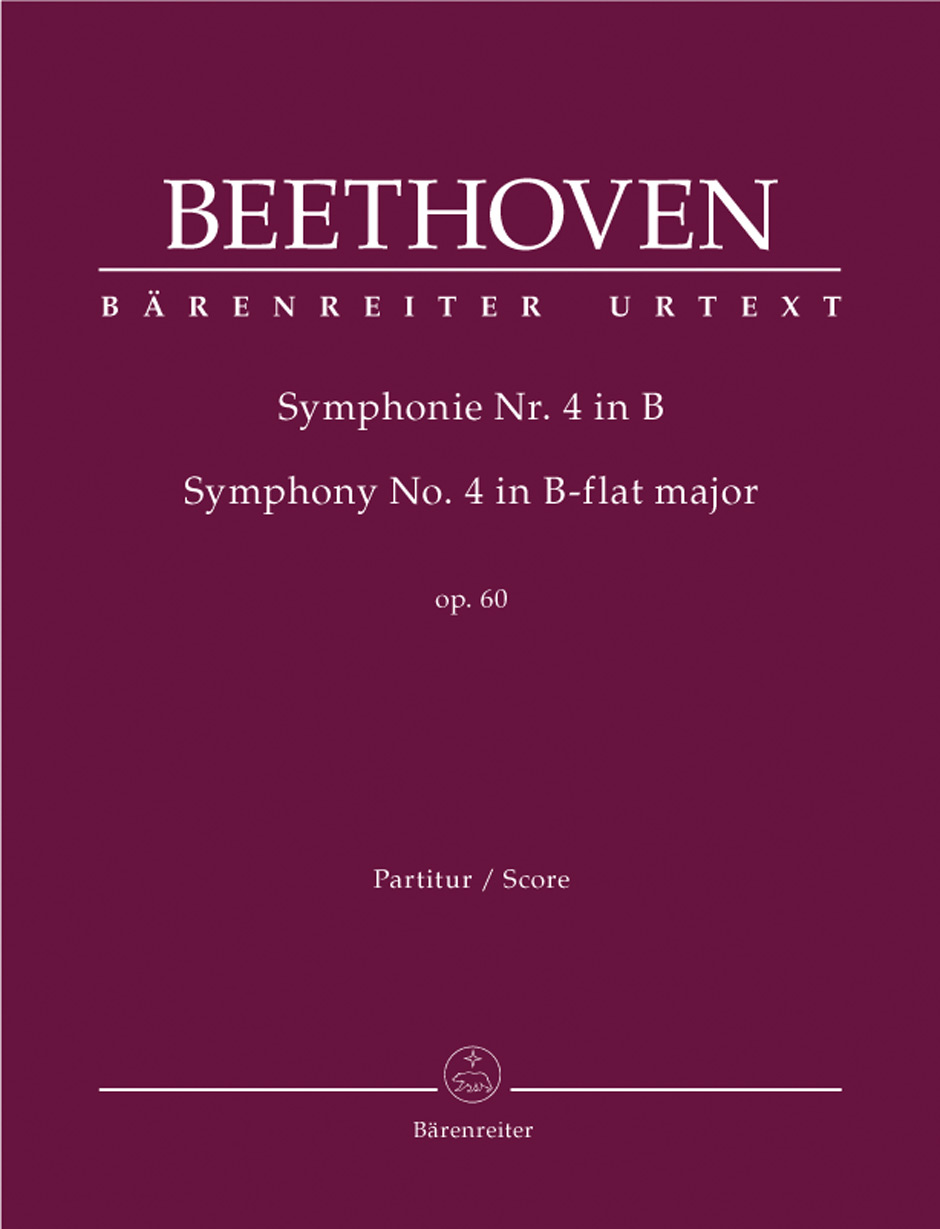 BEETHOVEN - SYMPHONIE NR.4 IN B OP.60 PARTITUR URTEXT, HERAUSGEGEBEN VON JONATHAN DEL MAR