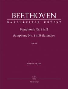 BEETHOVEN - SYMPHONIE NR.4 IN B OP.60 PARTITUR URTEXT, HERAUSGEGEBEN VON JONATHAN DEL MAR