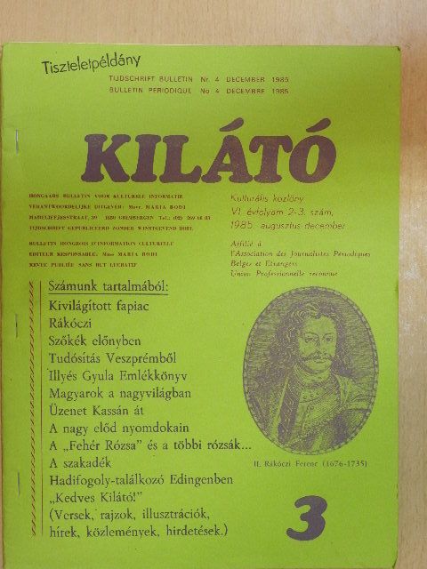 Molnár Károly - Kilátó 1985. augusztus-december [antikvár]