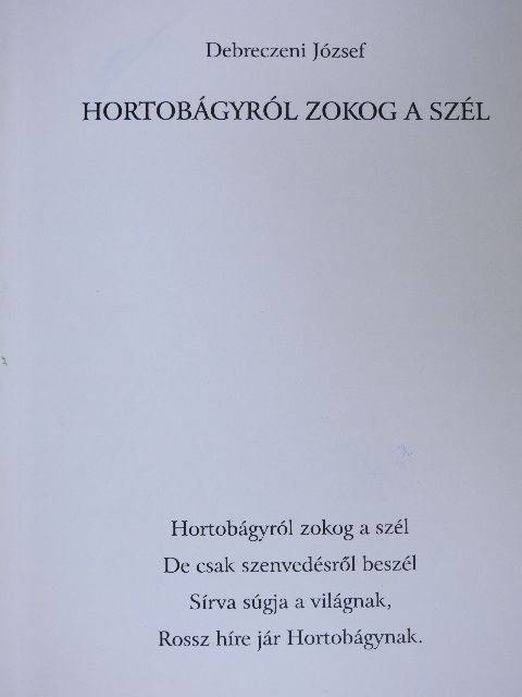 Debreczeni József - Hortobágyról zokog a szél [antikvár]