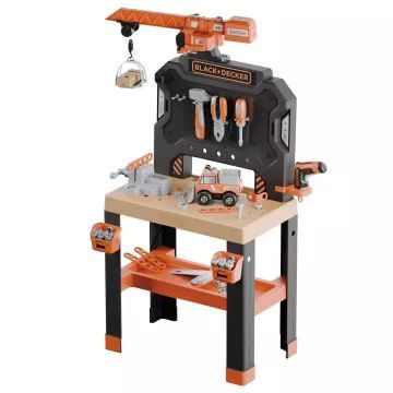 Smoby: Black and Decker szerelőasztal daruval