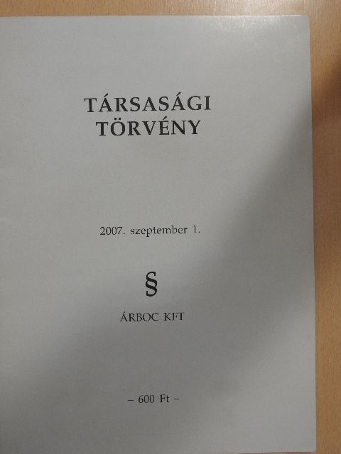 Társasági törvény [antikvár]