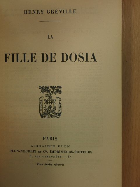 Alice Durand - La fille de Dosia [antikvár]
