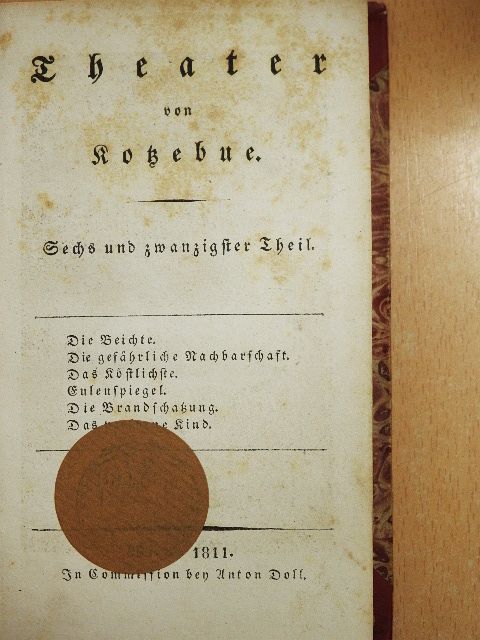 August von Kotzebue - Theater von Kotzebue 26. (gótbetűs) [antikvár]