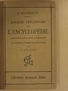 D'Alembert - Discours préliminaire de l'encyclopédie [antikvár]