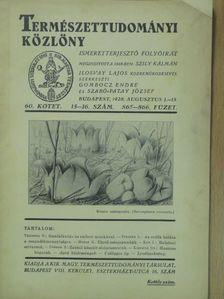 Kadocsa Gy. - Természettudományi Közlöny 1928. augusztus 1-15. [antikvár]