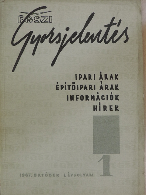ÉGSZI Gyorsjelentés 1967. október [antikvár]