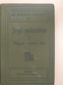 Jogi műszótár I. [antikvár]