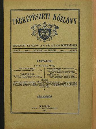 Dr. Fasching Antal - Térképészeti közlöny 1932. február [antikvár]