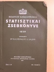Budapest Székesfőváros Statisztikai Zsebkönyve 1939 [antikvár]
