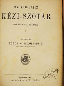 Magyar-latin kézi-szótár [antikvár]
