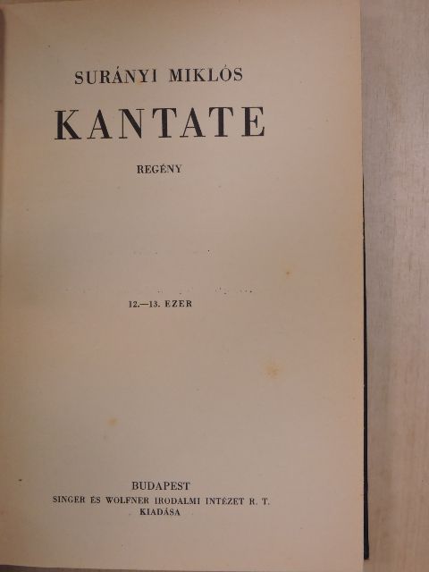 Surányi Miklós - Kantate [antikvár]