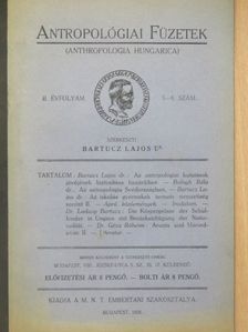Dr. Balogh Béla - Antropológiai Füzetek 1925/5-6. [antikvár]