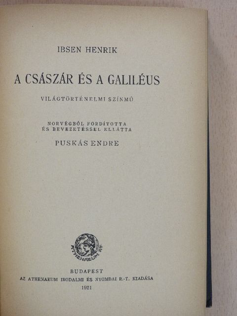 Ibsen Henrik - A császár és a Galiléus [antikvár]