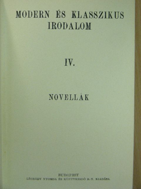 Bársony István - Modern és klasszikus irodalom IV. [antikvár]