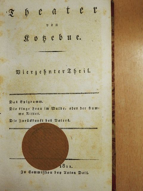 August von Kotzebue - Theater von Kotzebue 14. (gótbetűs) [antikvár]