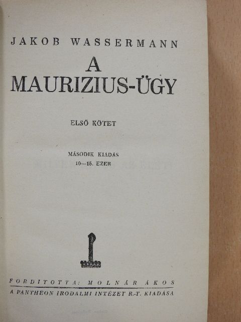 Jakob Wassermann - A Maurizius-ügy I-II. [antikvár]