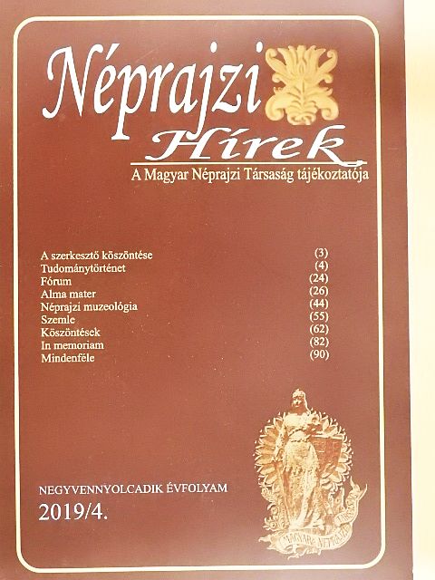 Barna Gábor - Néprajzi Hírek 2019/4. [antikvár]