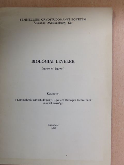 Biológiai levelek [antikvár]