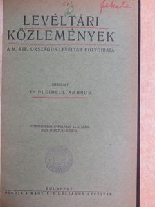 Dr. Döry Ferenc - Levéltári közlemények XI/1-2. [antikvár]